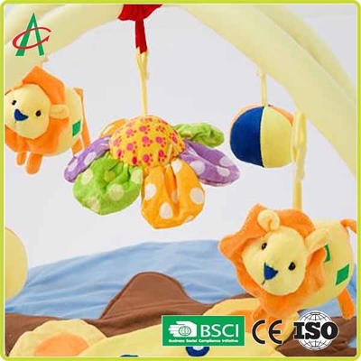 Washable στρογγυλό λιονταριών βελούδου μωρών χαλί χρονικής γυμναστικής Tummy χαλιών νεογέννητο