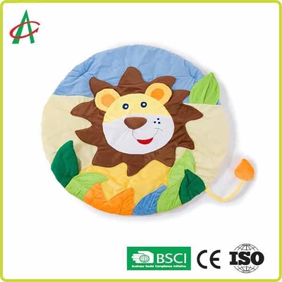 Washable στρογγυλό λιονταριών βελούδου μωρών χαλί χρονικής γυμναστικής Tummy χαλιών νεογέννητο