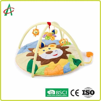 Washable στρογγυλό λιονταριών βελούδου μωρών χαλί χρονικής γυμναστικής Tummy χαλιών νεογέννητο
