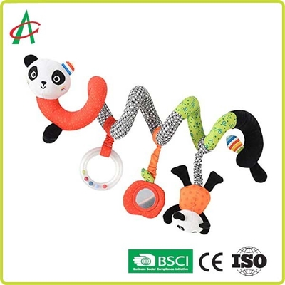 Σπειροειδές παιχνίδι βελούδου της Panda μωρών BSCI με τους καθρέφτες που προσαρμόζονται