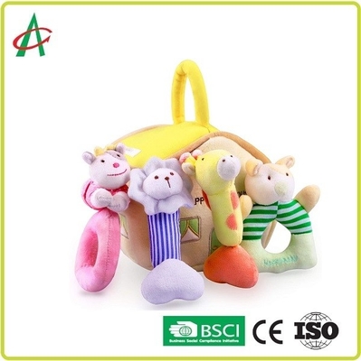 Παιχνίδια κουδουνισμάτων βελούδου ASTM Huggable με το βαμβάκι PP που γεμίζουν